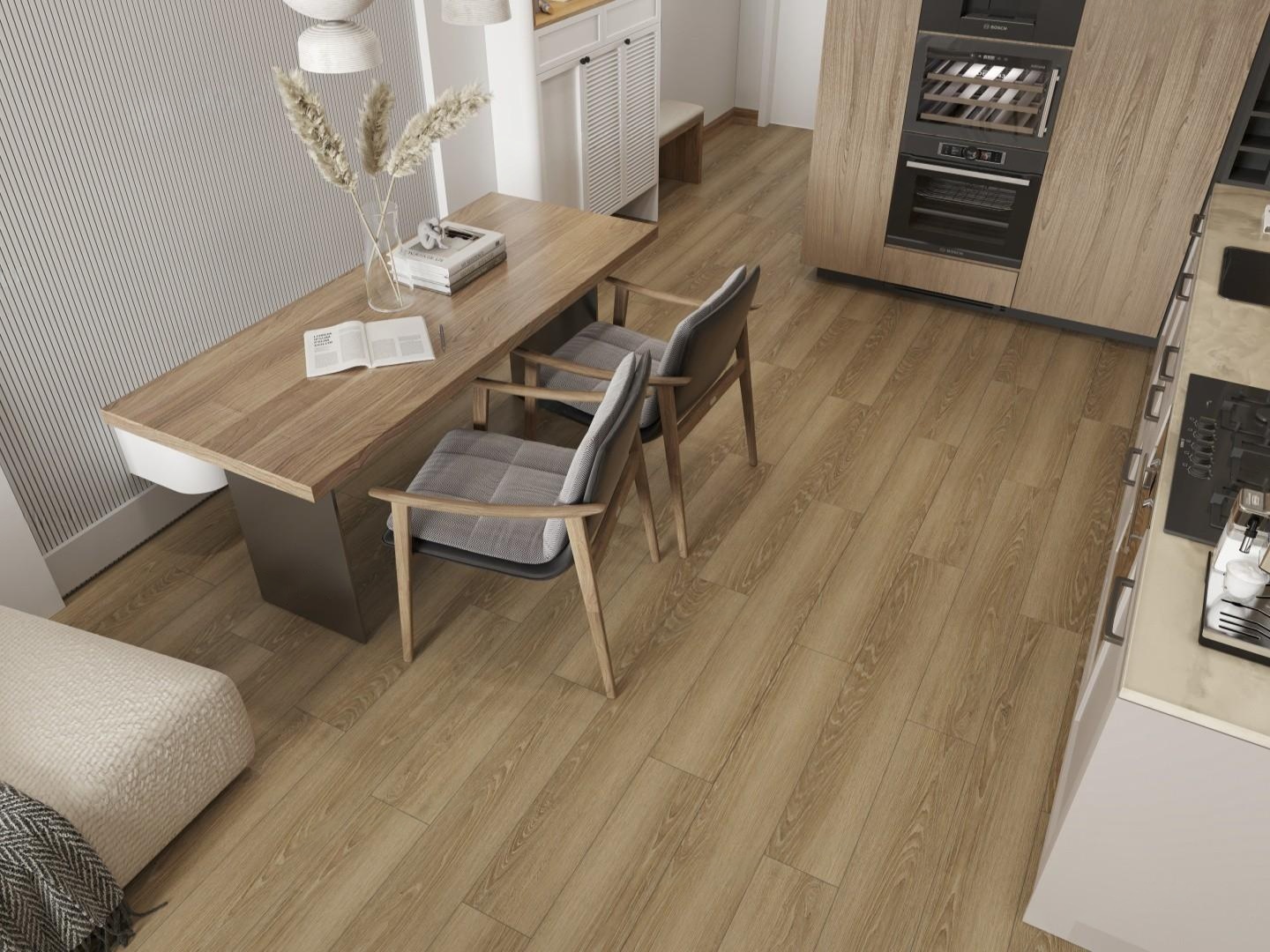 Кварцвиниловая плитка Alpine Floor клеевая Ultra Дуб Сантана ЕСО 5-38 1219,2×184,15×2 фото в интерьере