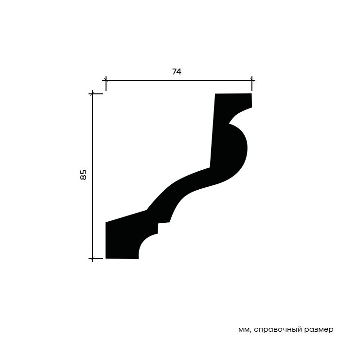 Потолочный плинтус под покраску Европласт 1.50.129 2000×74×85 Потолочный плинтус под покраску Европласт 1.50.129 2000×74×85