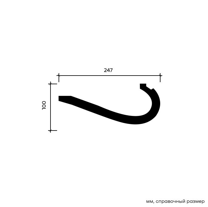 Потолочный плинтус под покраску Европласт 1.50.710 с подсветкой 2000×247×100