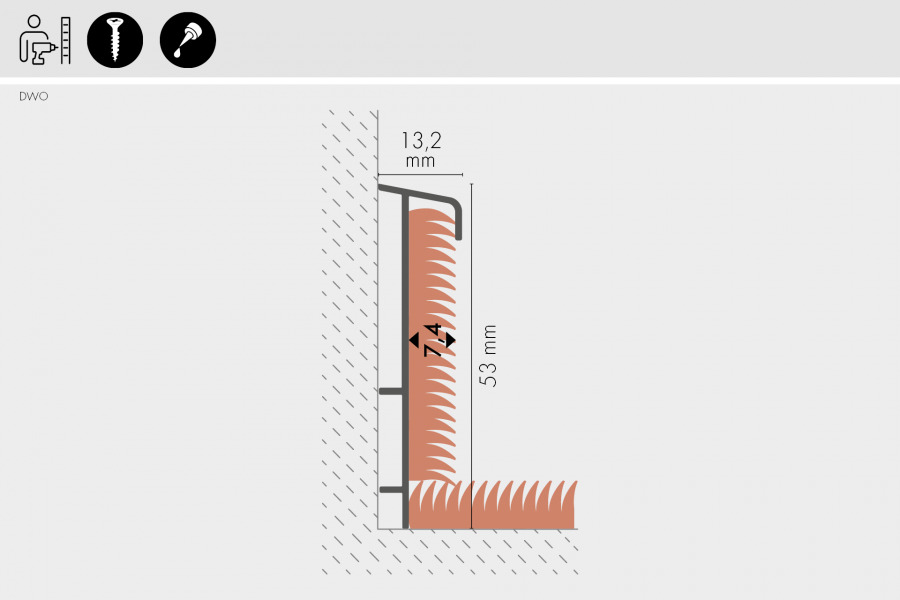Плинтус ПВХ для ковролина Cezar RAL 9003 Белый 101 2500×53×13,2 Плинтус ПВХ для ковролина Cezar RAL 9003 Белый 101 2500×53×13,2