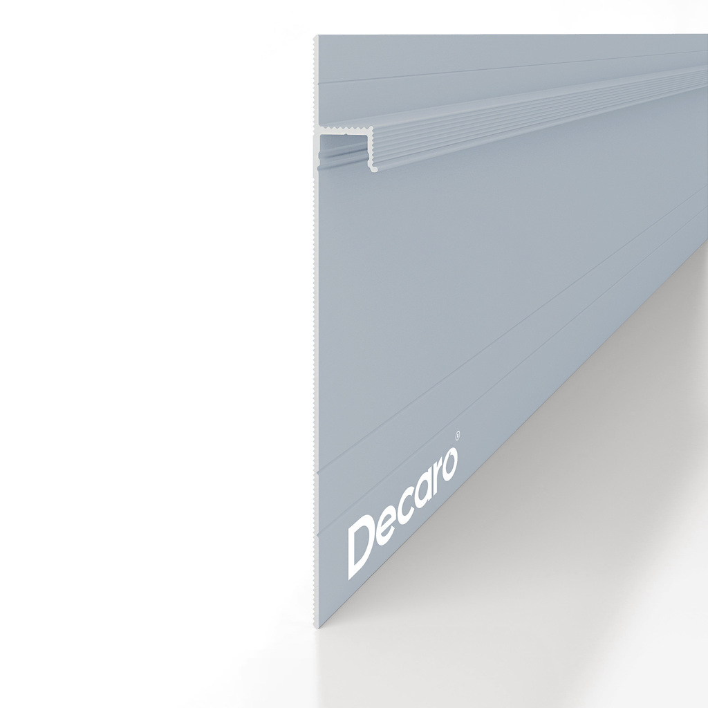 Плинтус алюминиевый скрытый с подсветкой Decaro Invisible i100 под покраску 2000×131×13,5 Плинтус алюминиевый скрытый с подсветкой Decaro Invisible i100 под покраску 2000×131×13,5