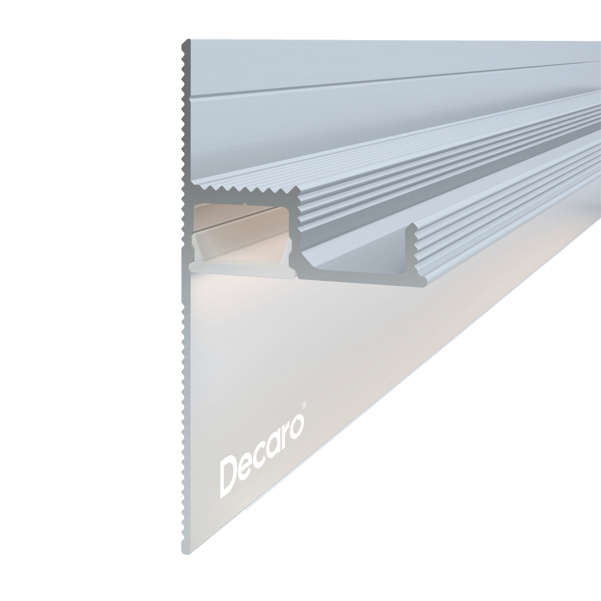 Плинтус алюминиевый теневой под покраску с подсветкой Decaro D001 2000×55×27 Плинтус алюминиевый теневой под покраску с подсветкой Decaro D001 2000×55×27