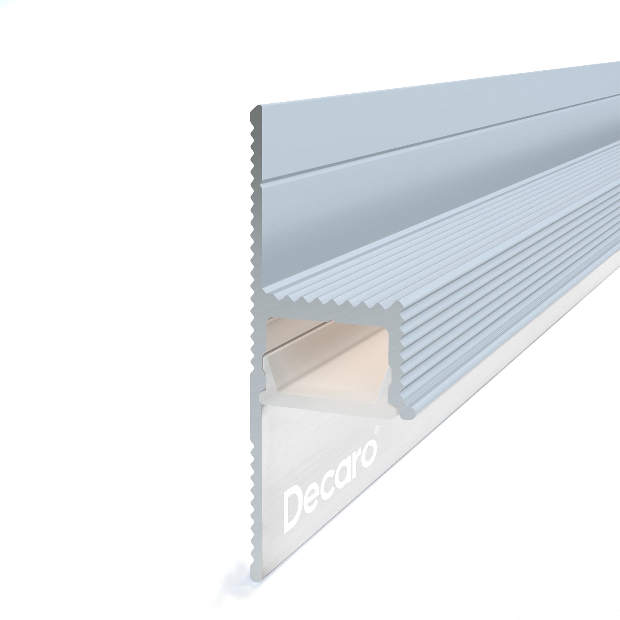 Плинтус алюминиевый теневой под покраску с подсветкой Decaro D002 2000×45×14,5 Плинтус алюминиевый теневой под покраску с подсветкой Decaro D002 2000×45×14,5