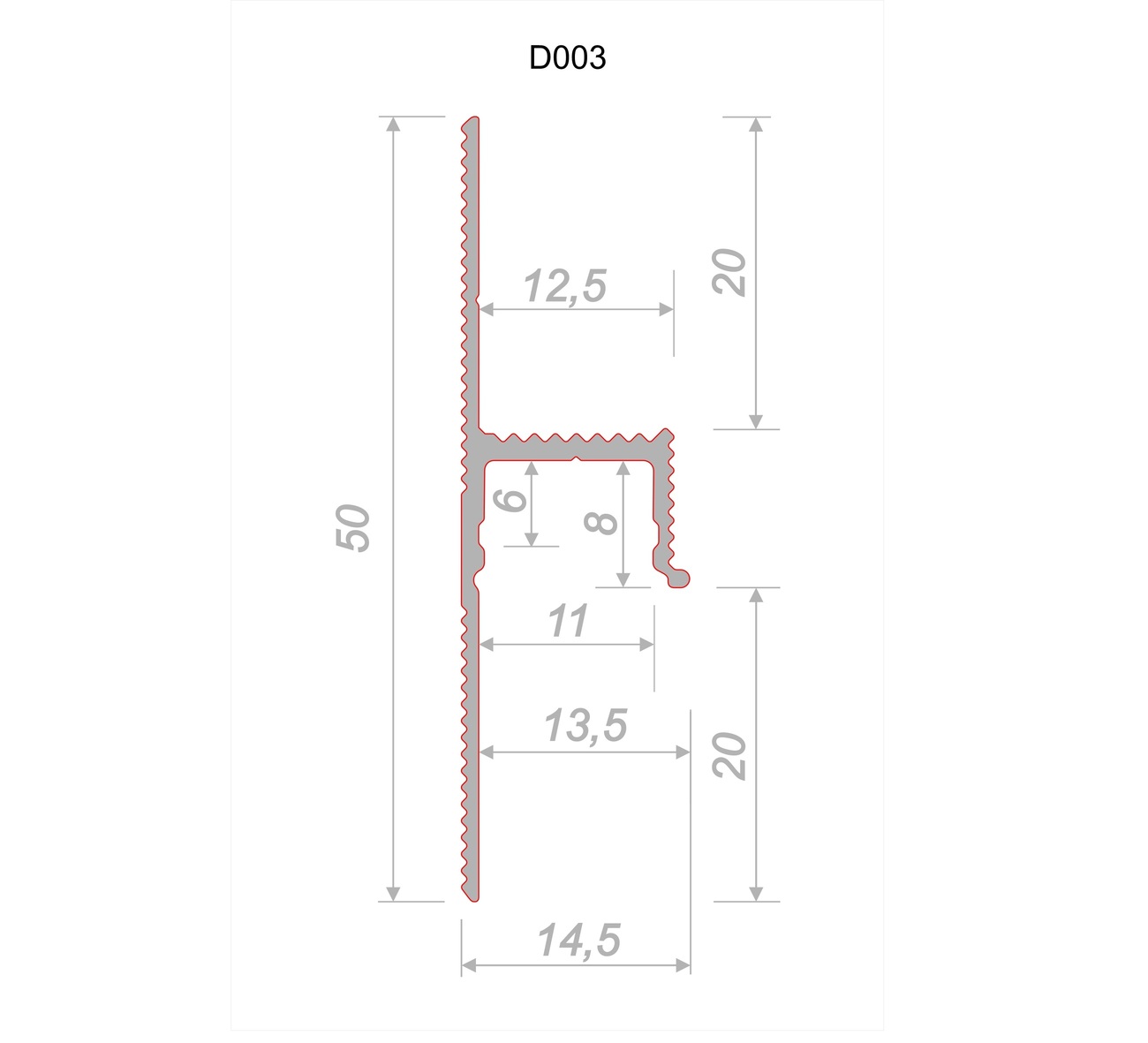 Плинтус алюминиевый теневой под покраску с подсветкой Decaro D003 2000×50×14,5 Плинтус алюминиевый теневой под покраску с подсветкой Decaro D003 2000×50×14,5
