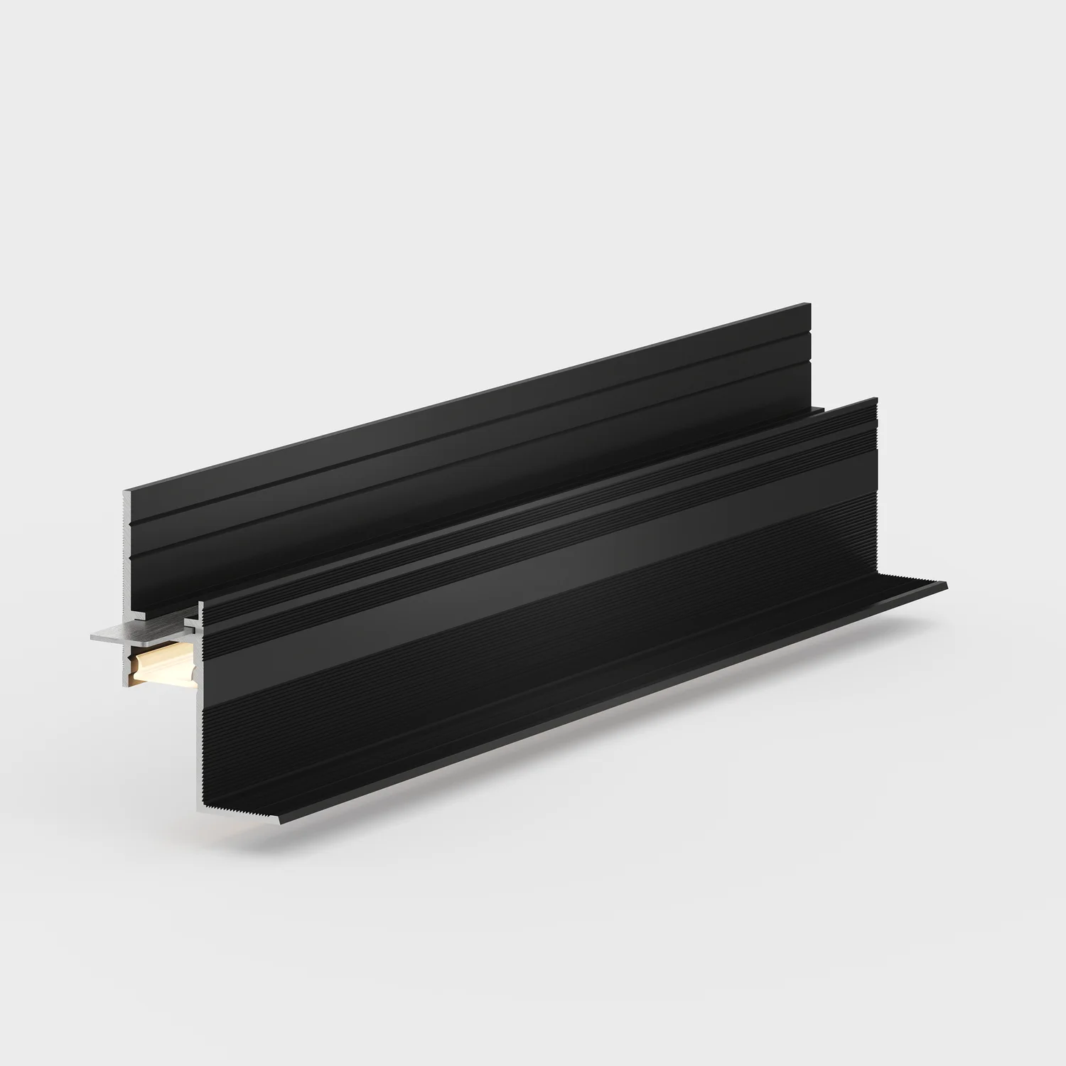 Профиль алюминиевый теневой с подсветкой Laconistiq Multilevel Черный RAL 9005 27-21-300 матовый 3000×46,5×28,7