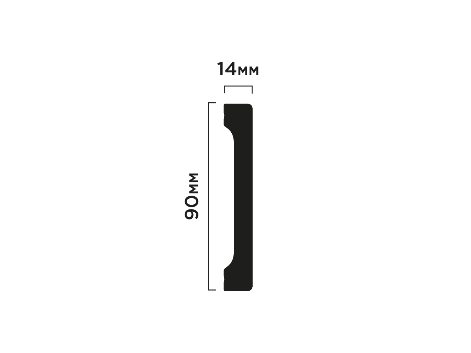 Плинтус Hiwood B90V1 BK114 2700×90×14