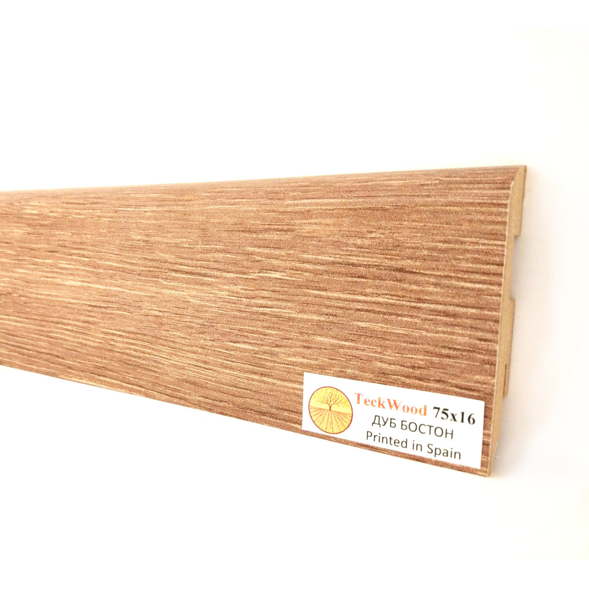 Плинтус МДФ ламинированный TeckWood Дуб Бостон Oak Boston 2000×75×16