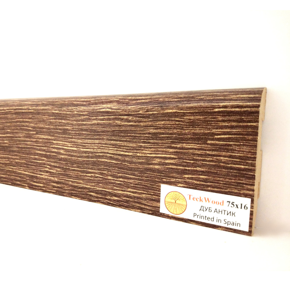 Плинтус МДФ ламинированный TeckWood Дуб Антик Oak Antiq 2000×75×16