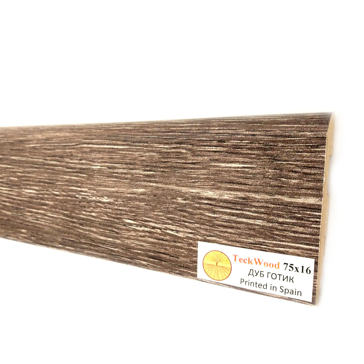 Плинтус МДФ ламинированный TeckWood Дуб Готик Oak Gotic 2000×75×16