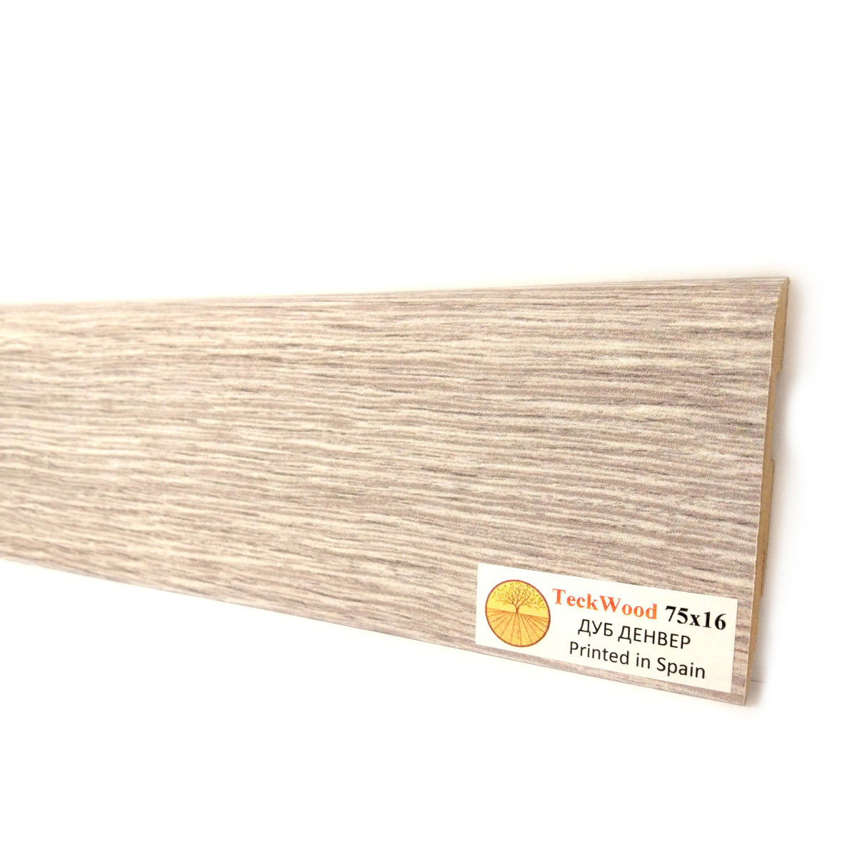 Плинтус МДФ ламинированный TeckWood Дуб Денвер Oak Denver 2000×75×16