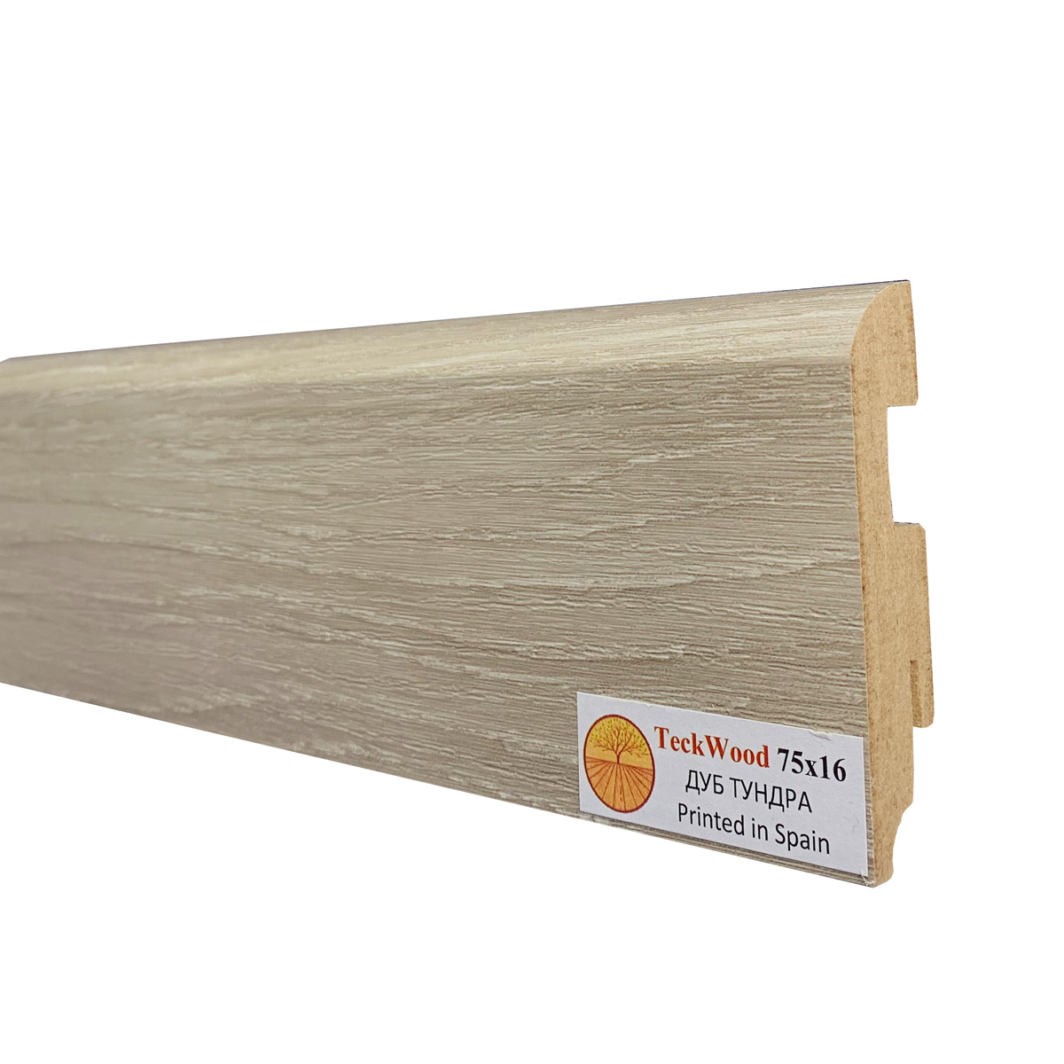 Плинтус МДФ ламинированный TeckWood Дуб Тундра 2000×75×16
