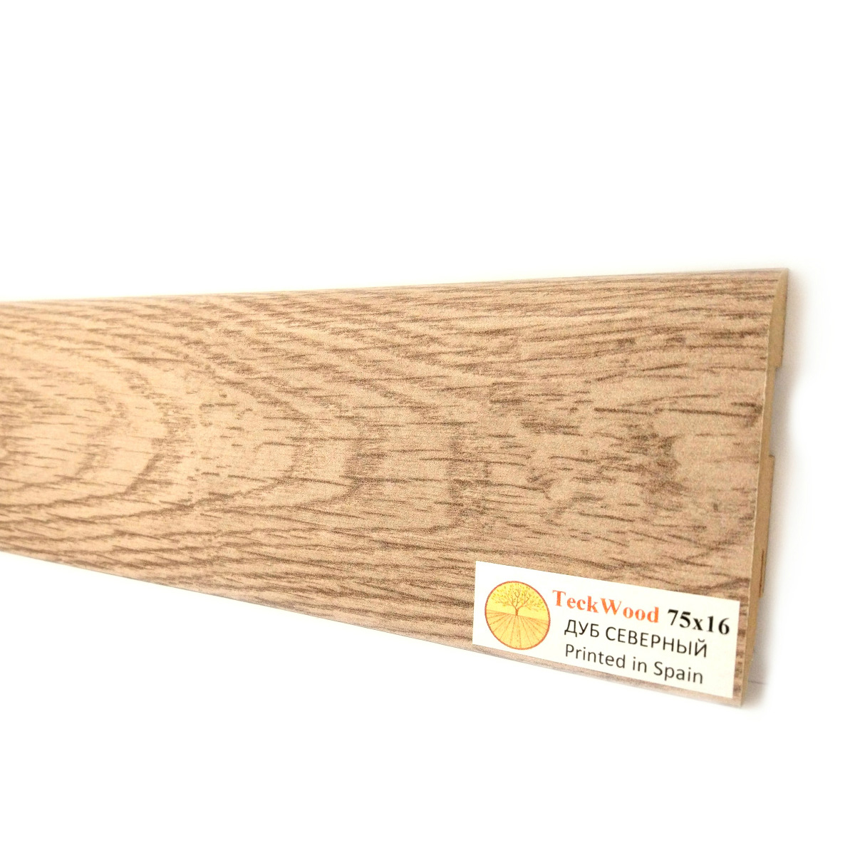 Плинтус МДФ ламинированный TeckWood Дуб Северный Oak North 2000×75×16