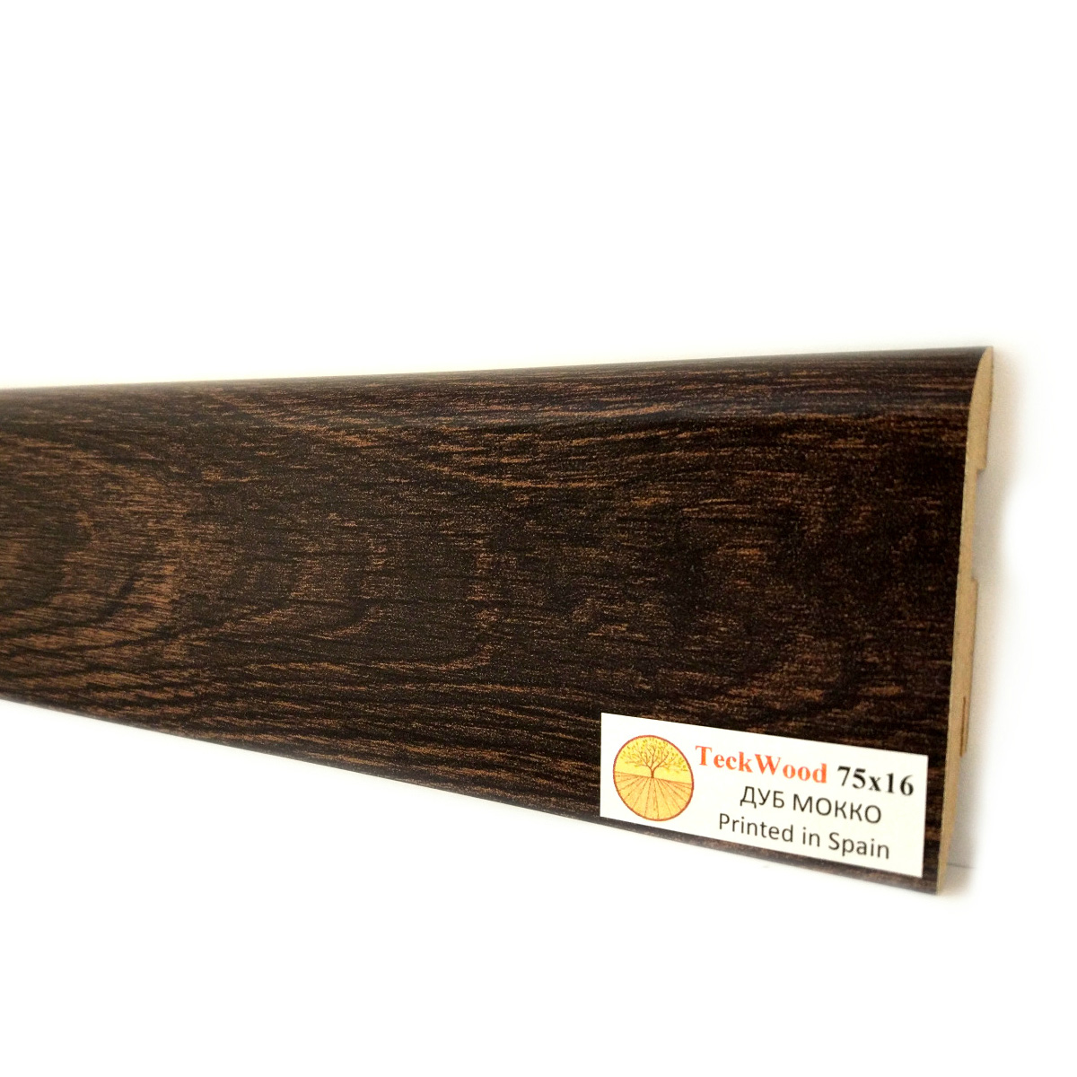 Плинтус МДФ ламинированный TeckWood Дуб Мокко Oak Mocco 2000×75×16