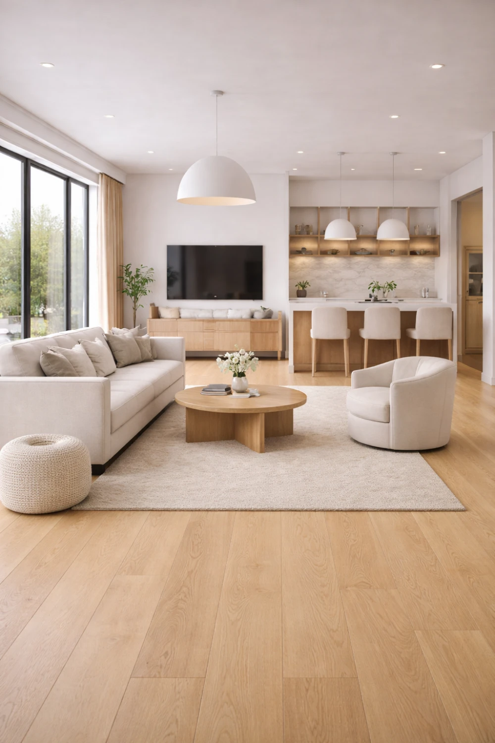 Ламинат FirstFloor Черный Шарм Дуб Калибра 1F401 1220×196×8 фото в интерьере