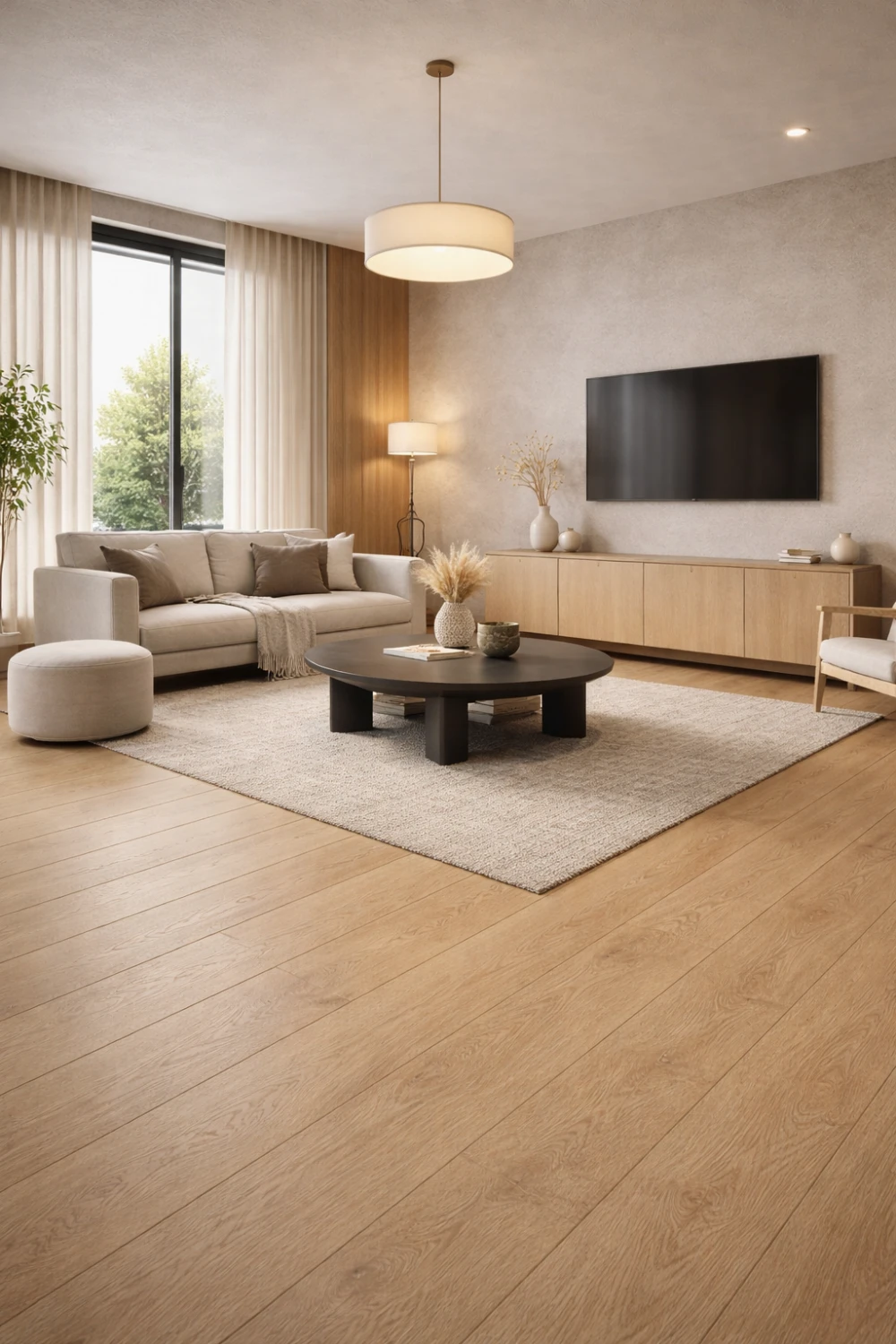 Ламинат FirstFloor Фактурный Матовый Дуб Аморе 1F308 1215×195×8 фото в интерьере