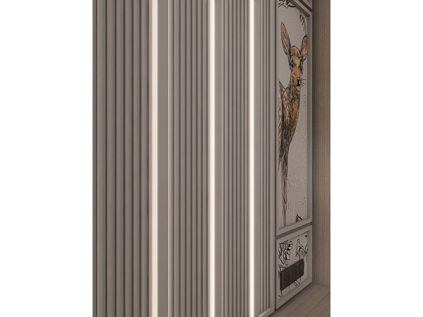 Стеновая панель под покраску Hiwood HL201 NP 2700×240×18,5 фото в интерьере
