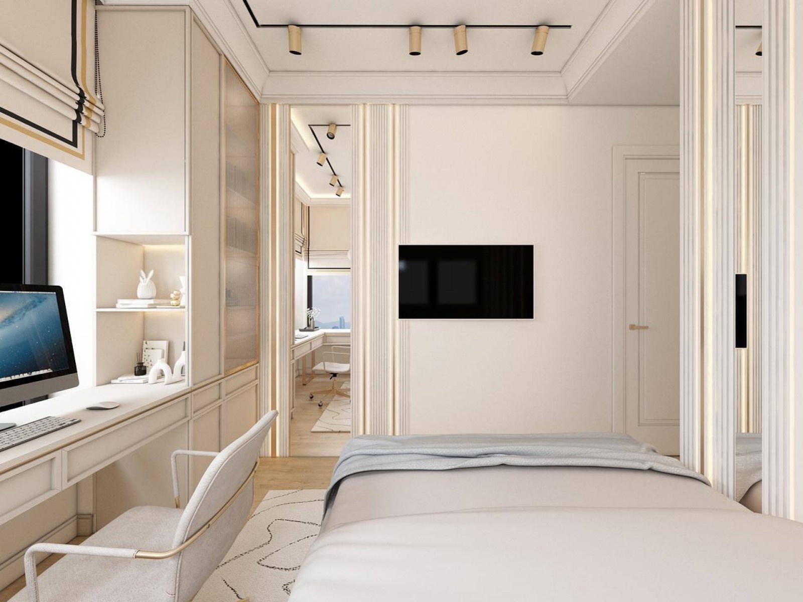Стеновая панель под покраску Hiwood HL201 NP 2700×240×18,5 фото в интерьере