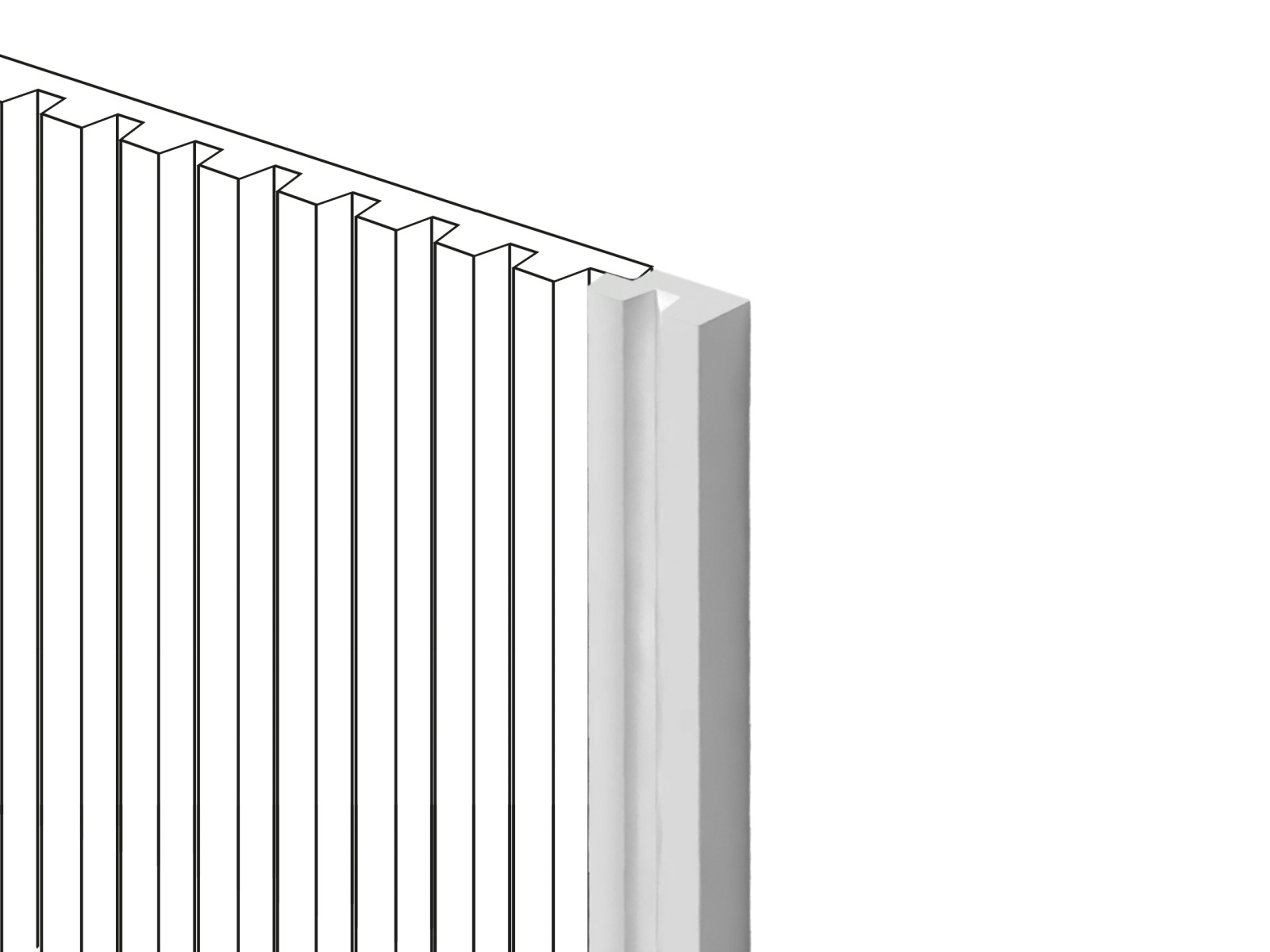 Финишный молдинг под покраску Hiwood LF129B NP 2700×23,6×11