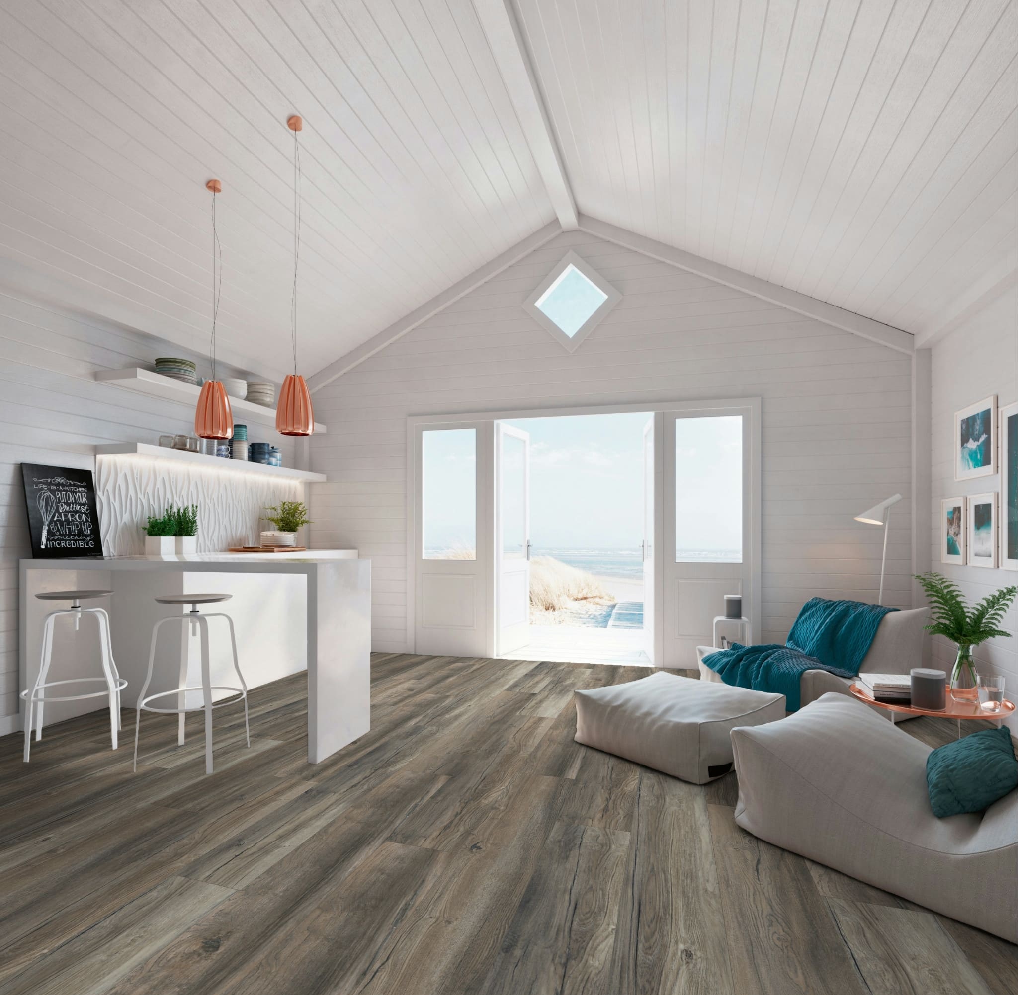 Ламинат My Floor Cottage Дуб Серый Портовый MV821 1380×244×8 фото в интерьере