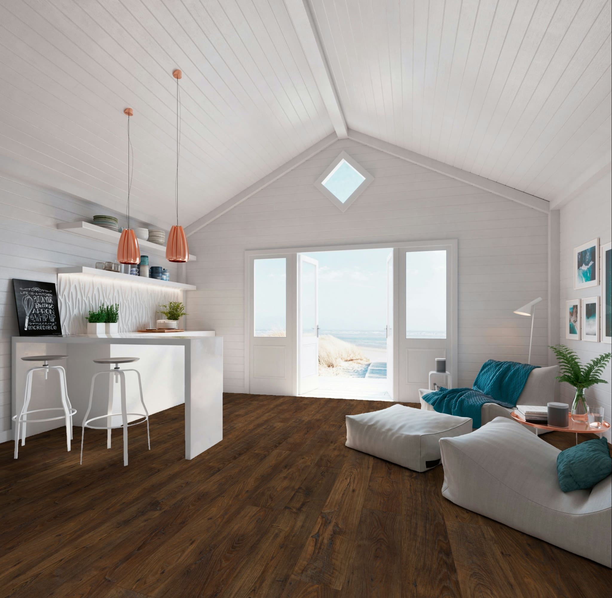 Ламинат My Floor Chalet Каштан M1005 1380×193×10 фото в интерьере