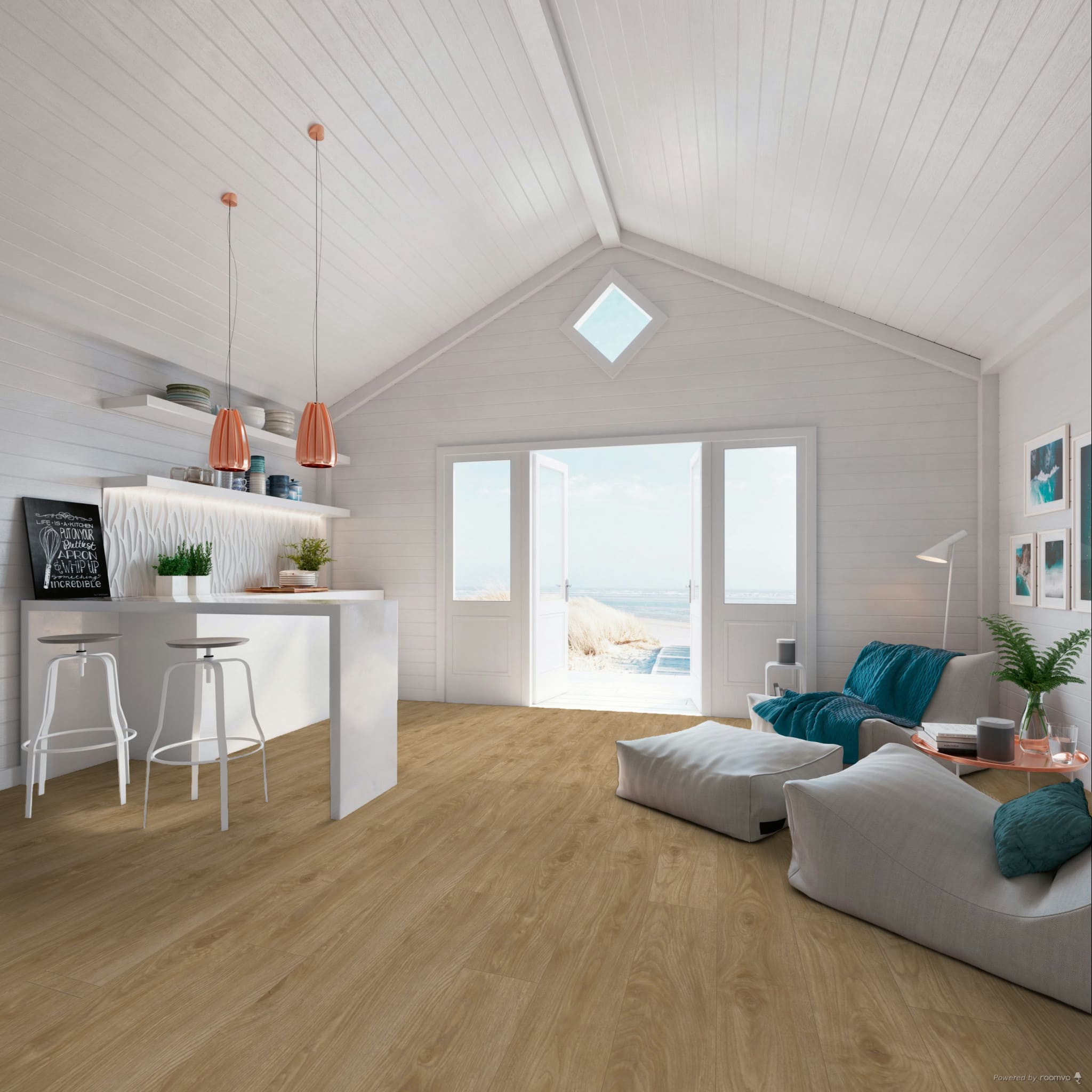Ламинат My Floor Chalet Дуб Жирона M1019 1380×193×10 фото в интерьере