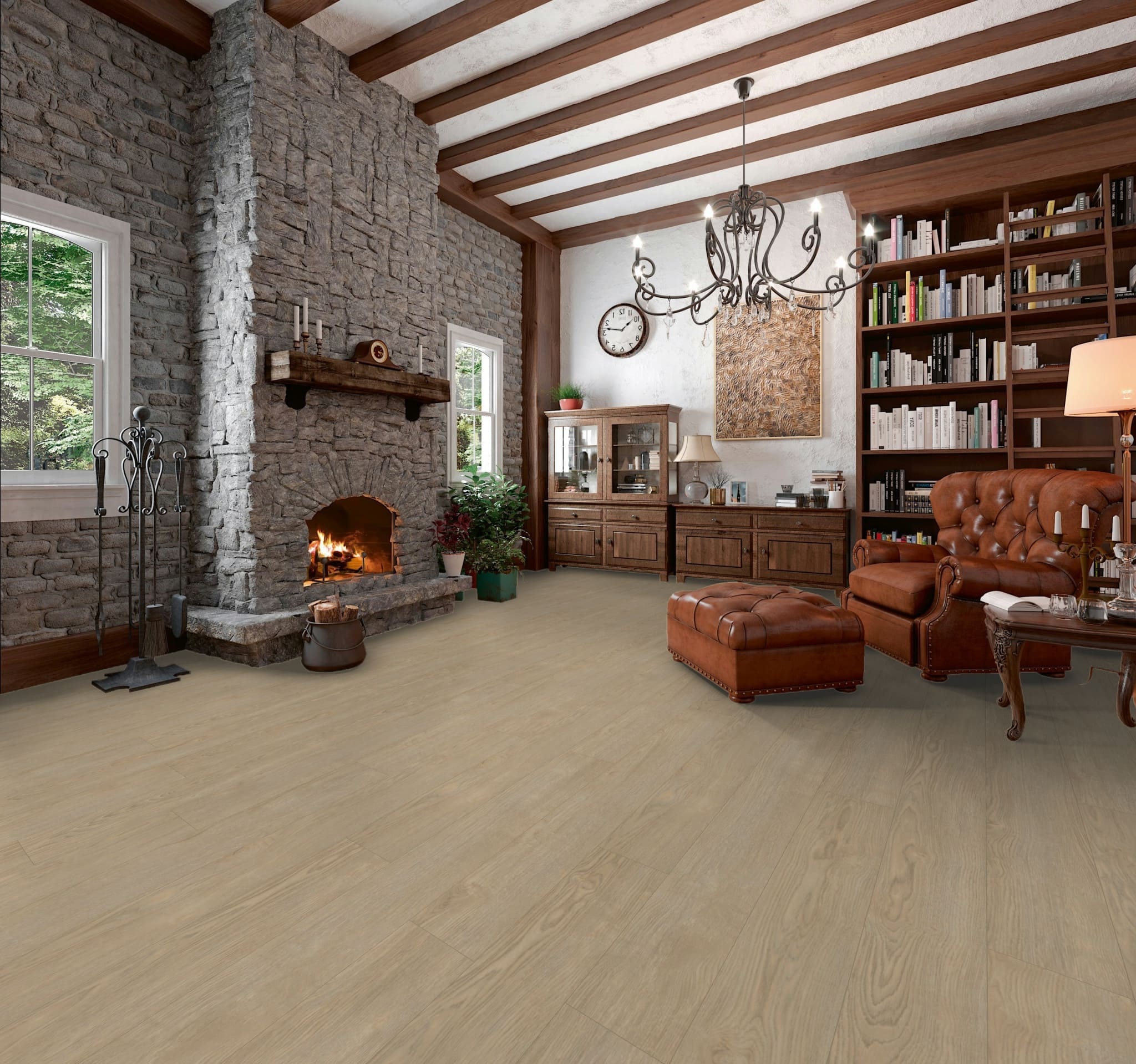 Ламинат My Floor Chalet Дуб Руби Серебристый M1024 1380×193×10 фото в интерьере