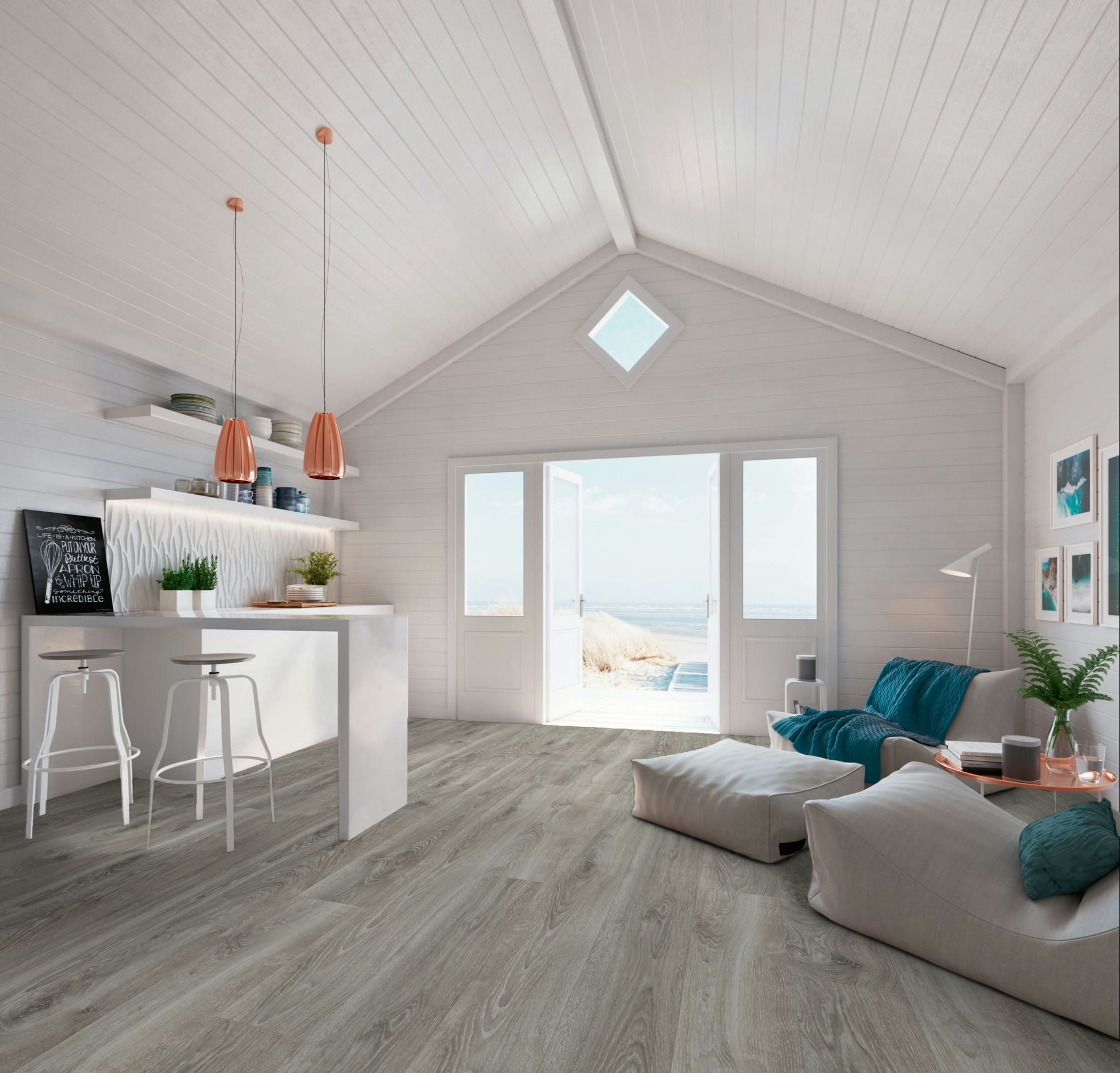 Ламинат My Floor Residence Дуб Горный Серебристый ML1013 1845×244×10 фото в интерьере