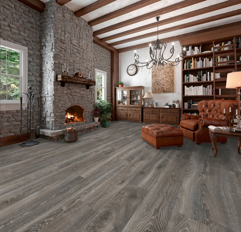 Ламинат My Floor Residence Дуб Горный Титан ML1016 1845×244×10 фото в интерьере