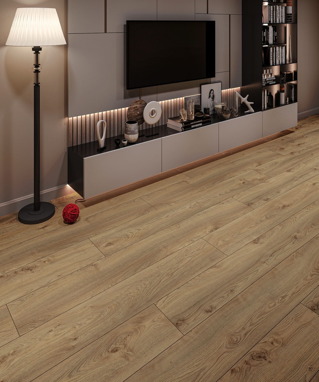 Ламинат My Floor Residence Дуб Макро Бежевый ML1018 1845×244×10 фото в интерьере