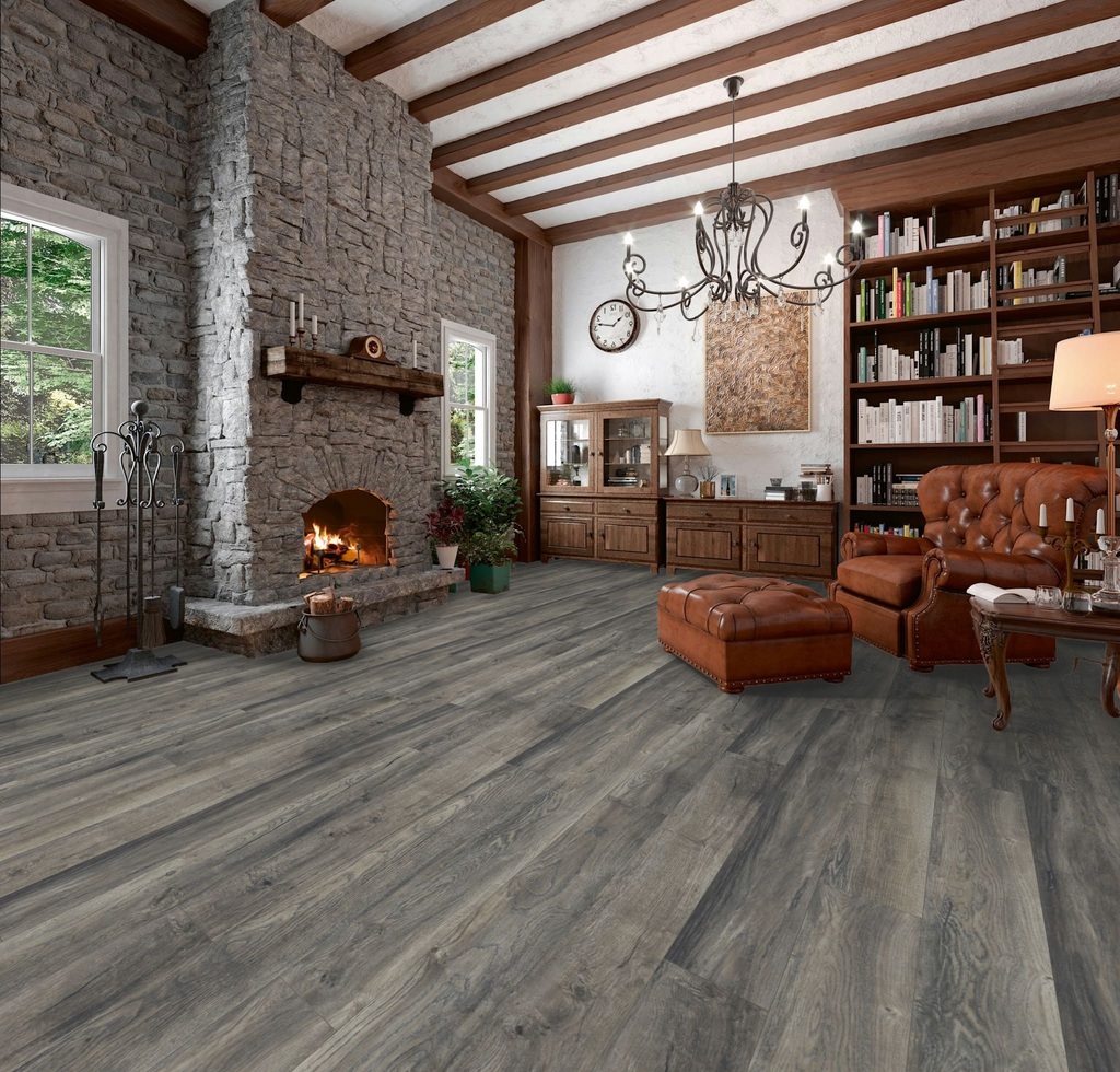 Ламинат My Floor Villa Дуб Серый Портовый M1204 1375×188×12 фото в интерьере