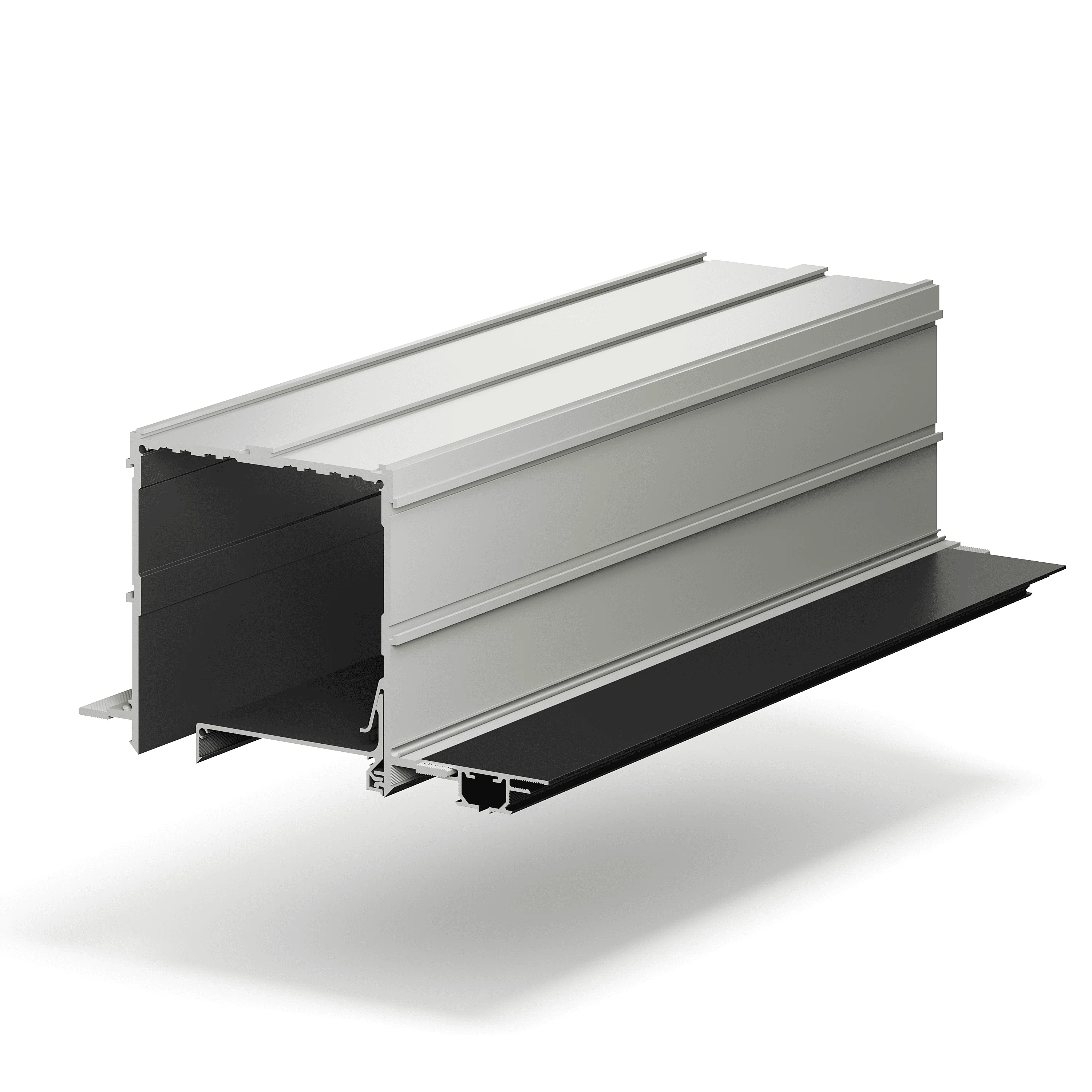 Профиль алюминиевый теневой для штор Laconistiq Roll-Box Base Черный муар 57-31-270 3000×110×110
