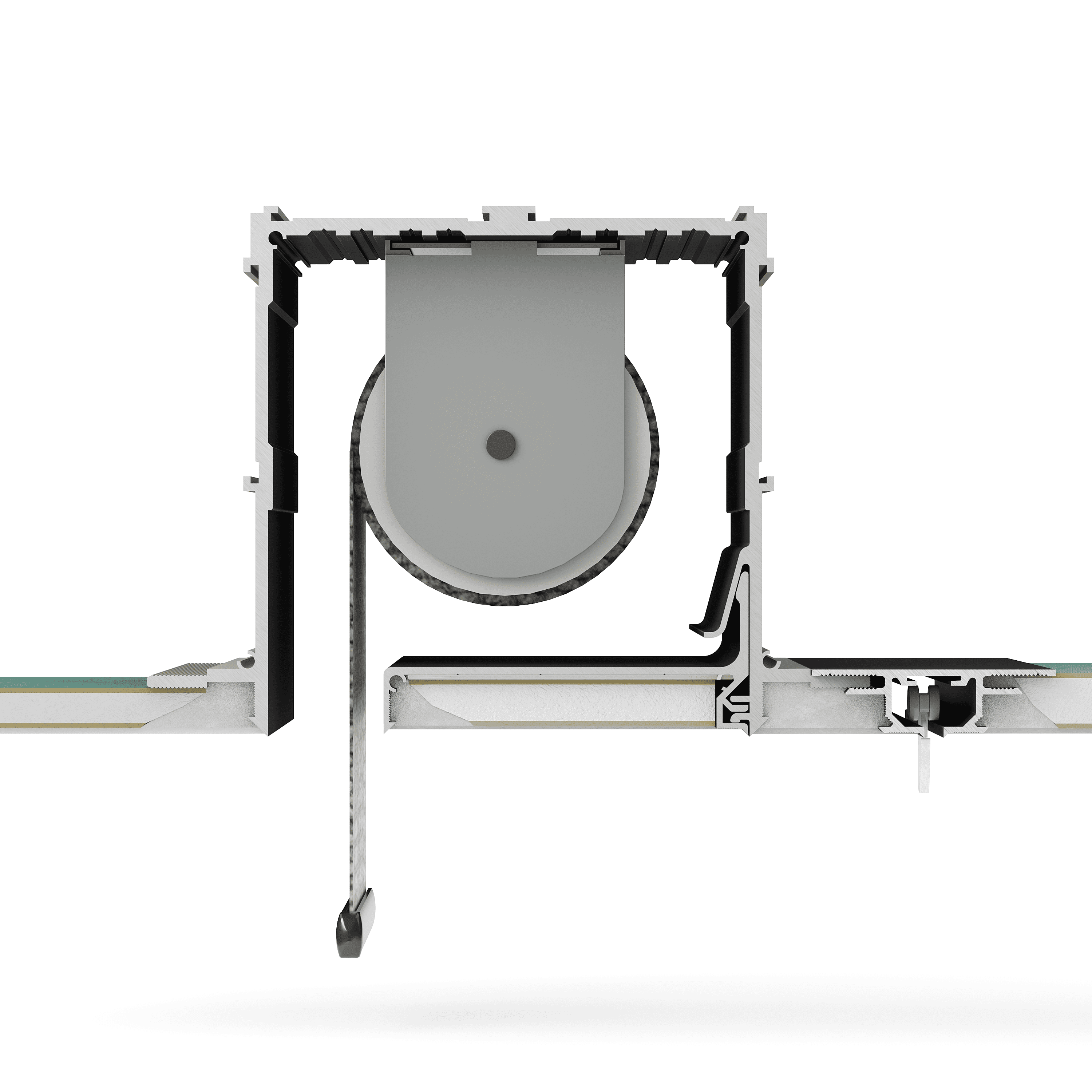 Профиль алюминиевый теневой для штор Laconistiq Roll-Box Base Черный муар 57-31-270 3000×110×110