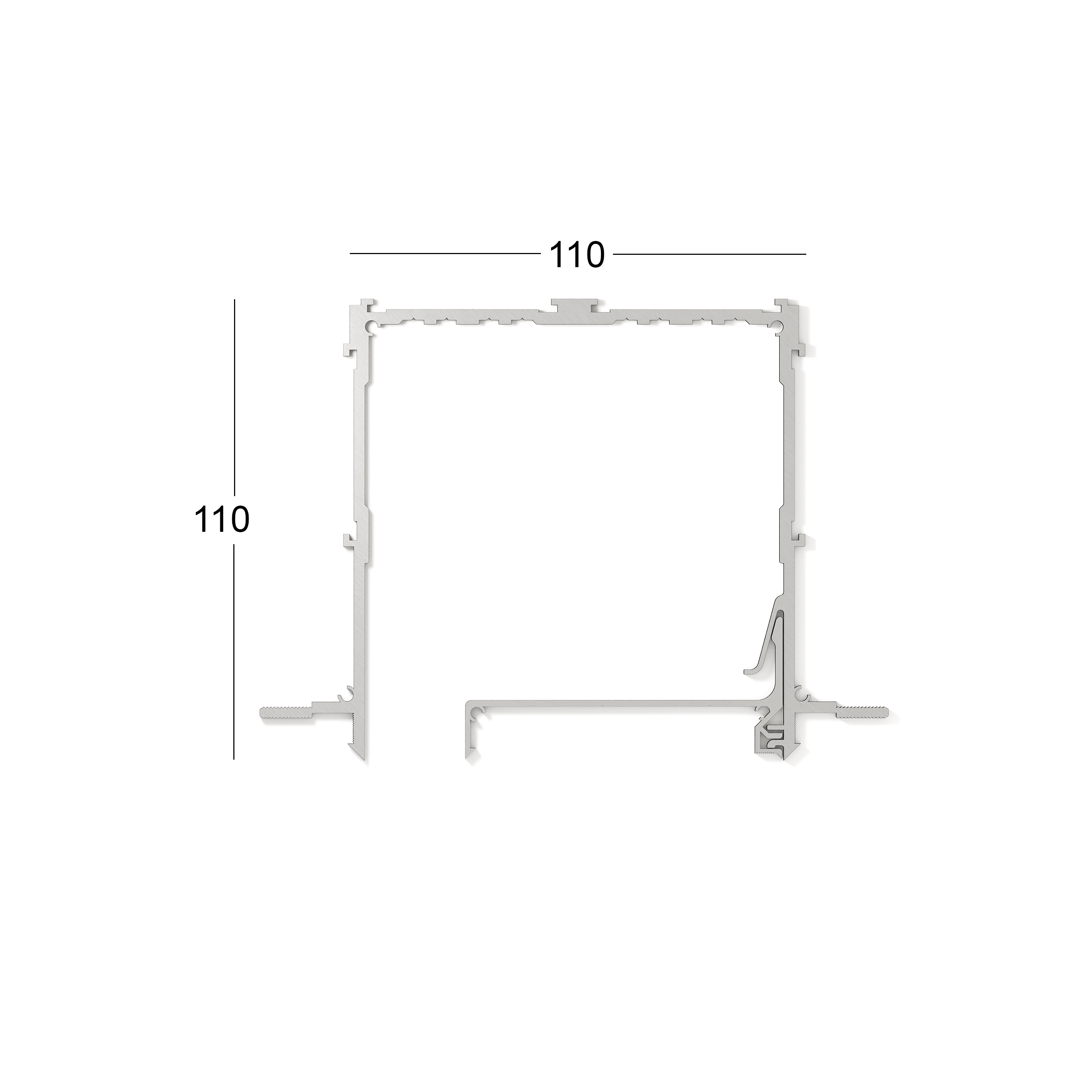 Профиль алюминиевый теневой для штор Laconistiq Roll-Box Base Черный муар 57-31-270 3000×110×110