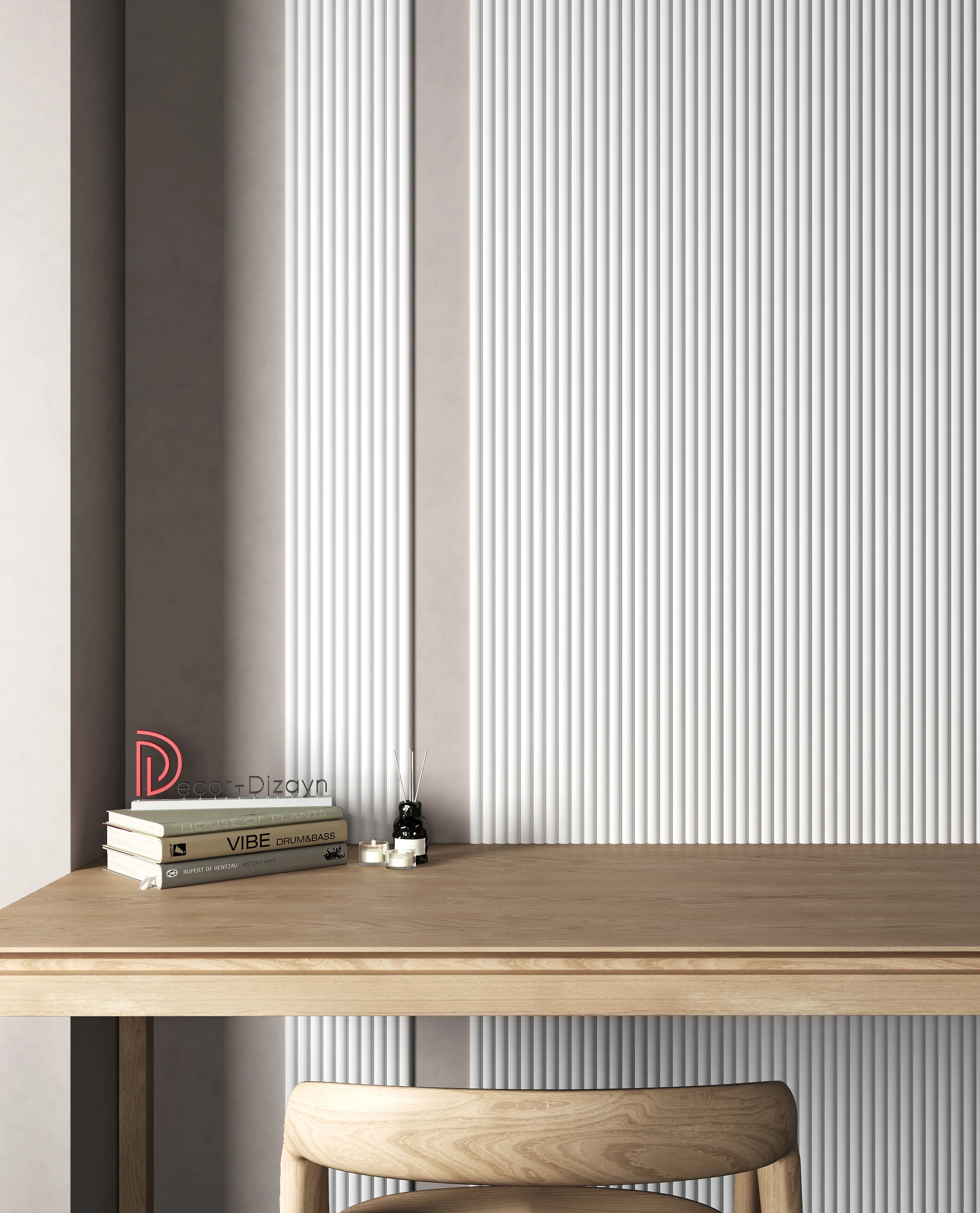 Стеновая панель из полистирола под покраску Decor-Dizayn Грани DD910 2800×240×13 фото в интерьере