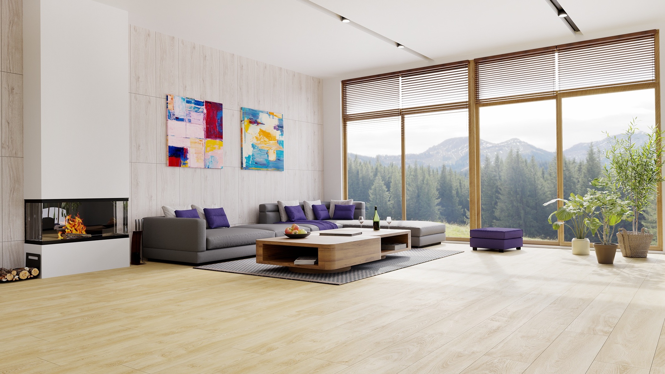 Ламинат Kronopol Платиниум Холидей Аква Дуб Доминикана Dominican Oak D40104 1380×242×8 фото в интерьере