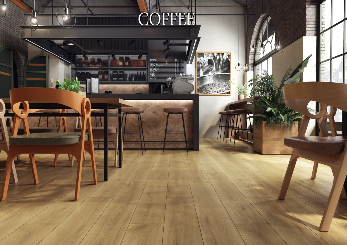 Ламинат Kronopol Аурум Сефора Аква Дуб Ристретто Ristretto Oak D40494 1380×191×10 фото в интерьере