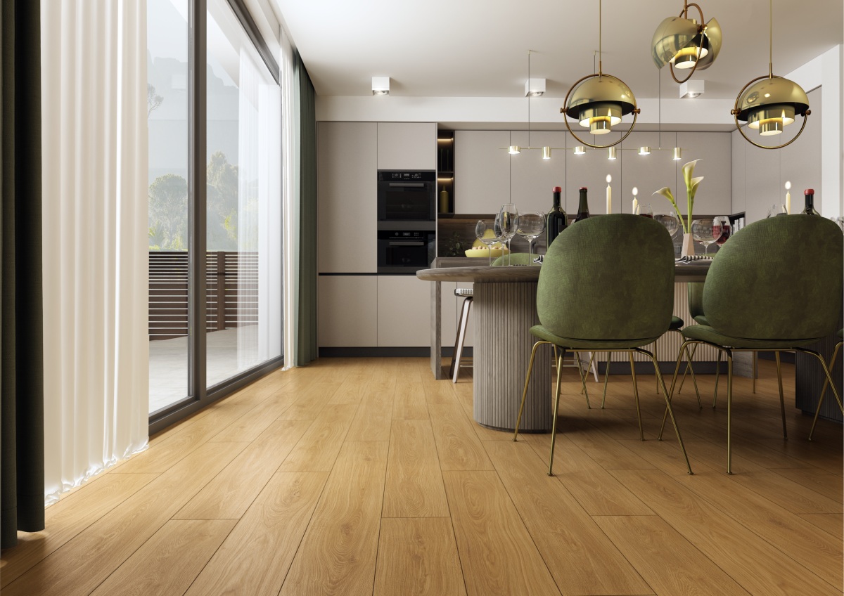 Ламинат Kronopol Аурум Сефора Аква Дуб Эспрессо Espresso Oak D40504 1380×191×10 фото в интерьере
