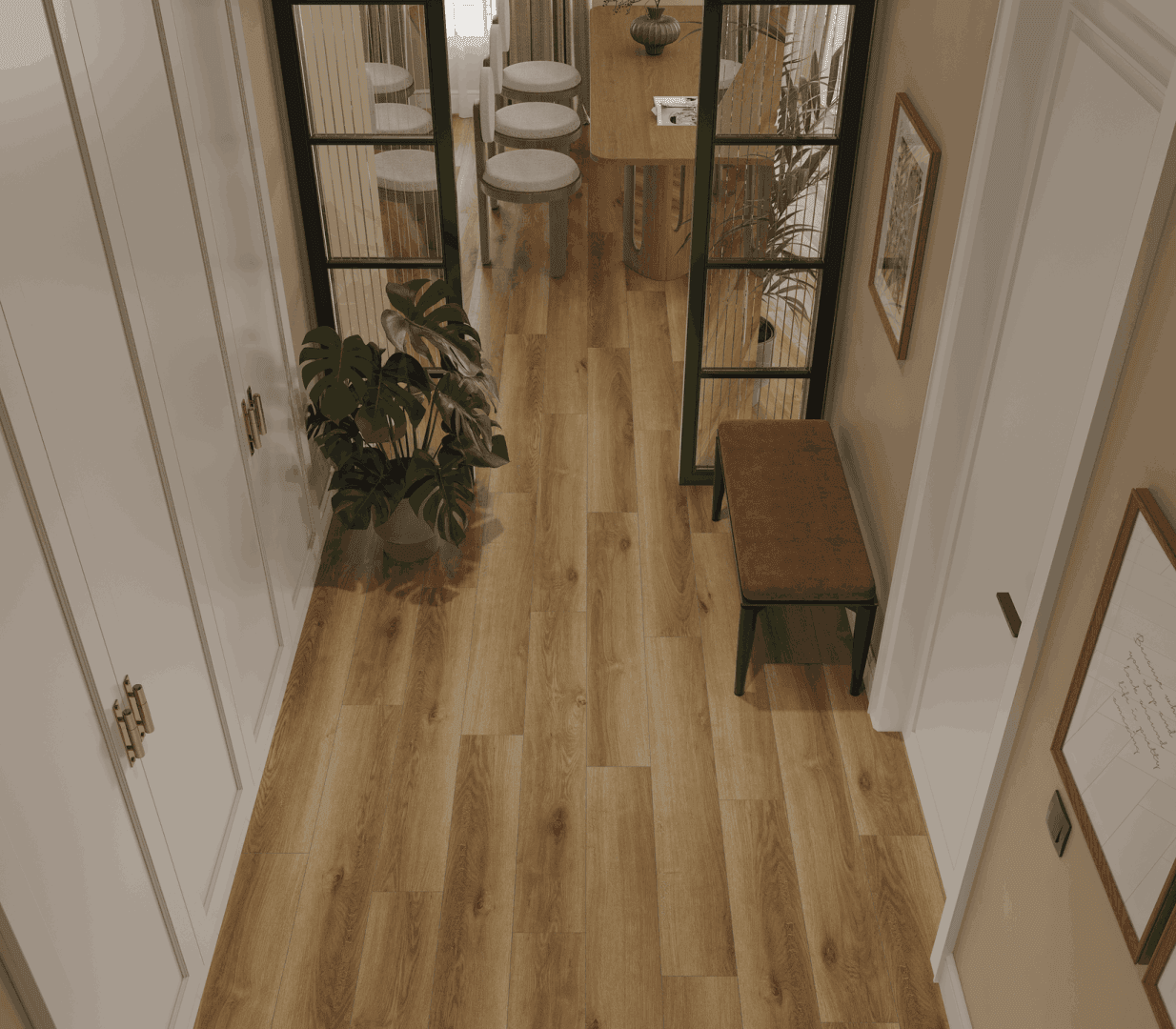 Кварцвиниловый SPC ламинат Alpine Floor Титан 6 Циркон ECO 28-2-R 1220×183×6 фото в интерьере