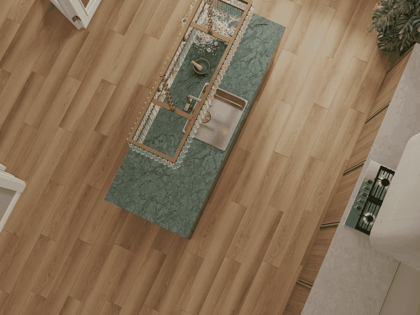 Кварцвиниловый SPC ламинат Alpine Floor Титан 6 Осмий ECO 28-3-R 1220×183×6 фото в интерьере
