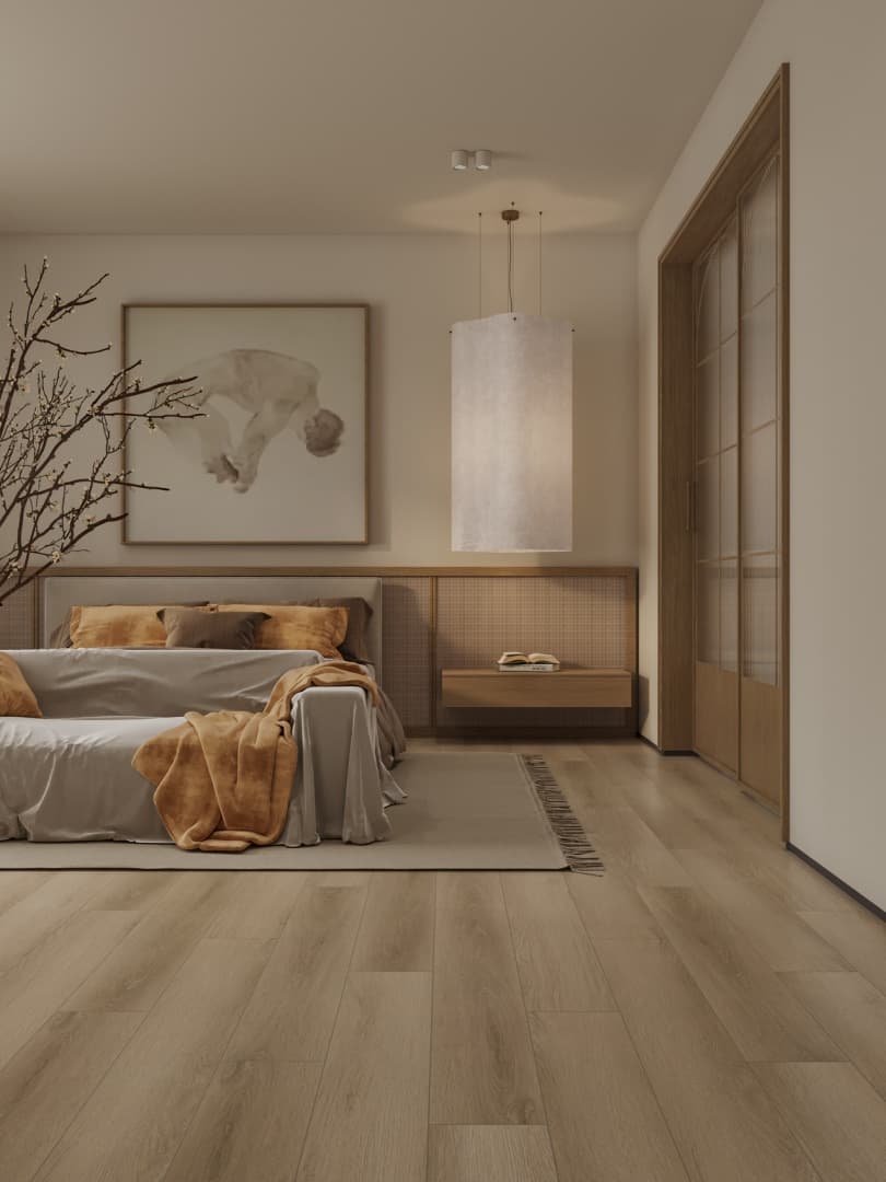 Кварцвиниловый SPC ламинат Alpine Floor Титан 6 Аппатит ECO 28-4-R 1220×183×6 фото в интерьере