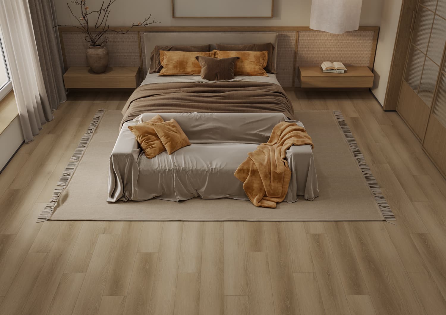 Кварцвиниловый SPC ламинат Alpine Floor Титан 6 Аппатит ECO 28-4-R 1220×183×6 фото в интерьере