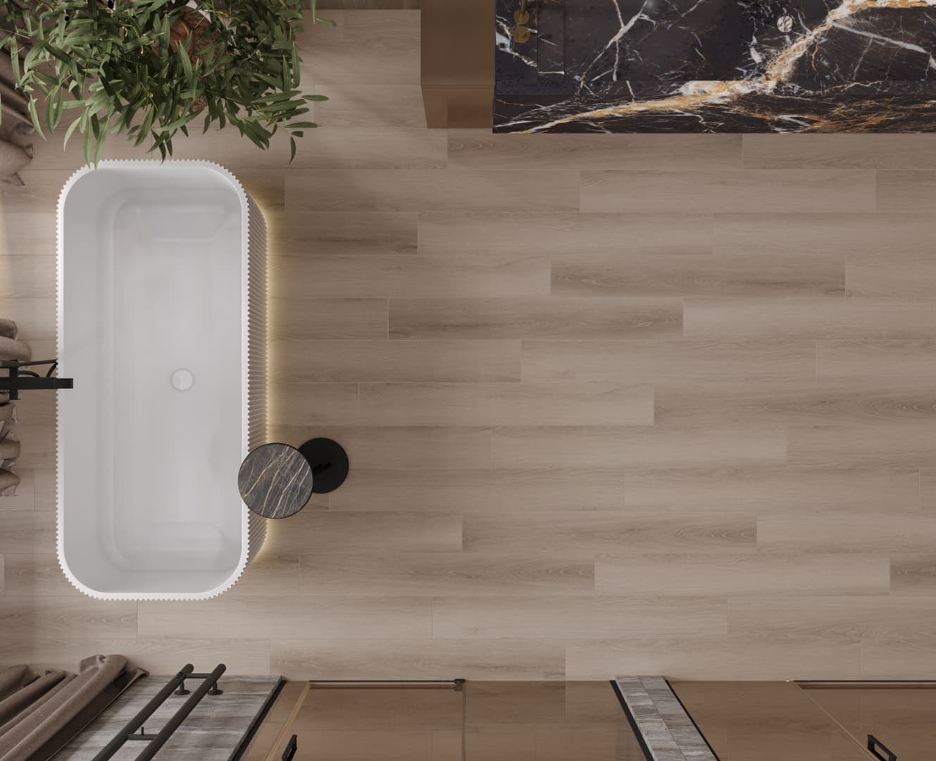 Кварцвиниловый SPC ламинат Alpine Floor Титан 6 Агат ECO 28-5-R 1220×183×6 фото в интерьере