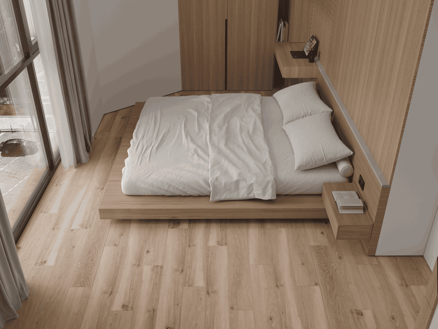 Кварцвиниловый SPC ламинат Alpine Floor Титан 6 Пирит ECO 28-7-R 1220×183×6 фото в интерьере