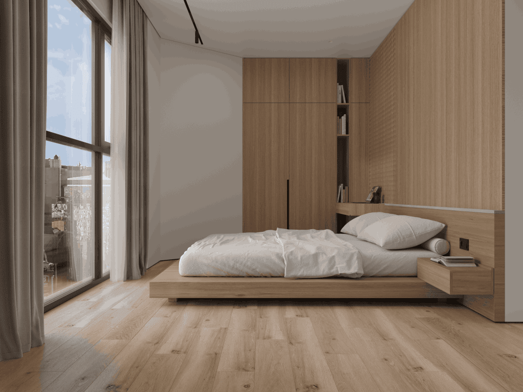 Кварцвиниловый SPC ламинат Alpine Floor Титан 6 Пирит ECO 28-7-R 1220×183×6 фото в интерьере
