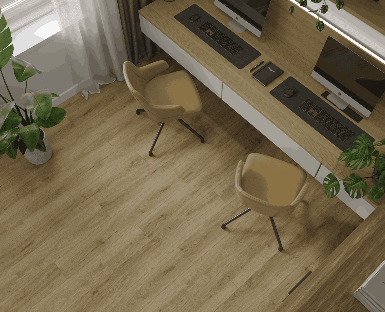 Кварцвиниловый SPC ламинат Alpine Floor Титан 6 Тантал ECO 28-8-R 1220×183×6 фото в интерьере