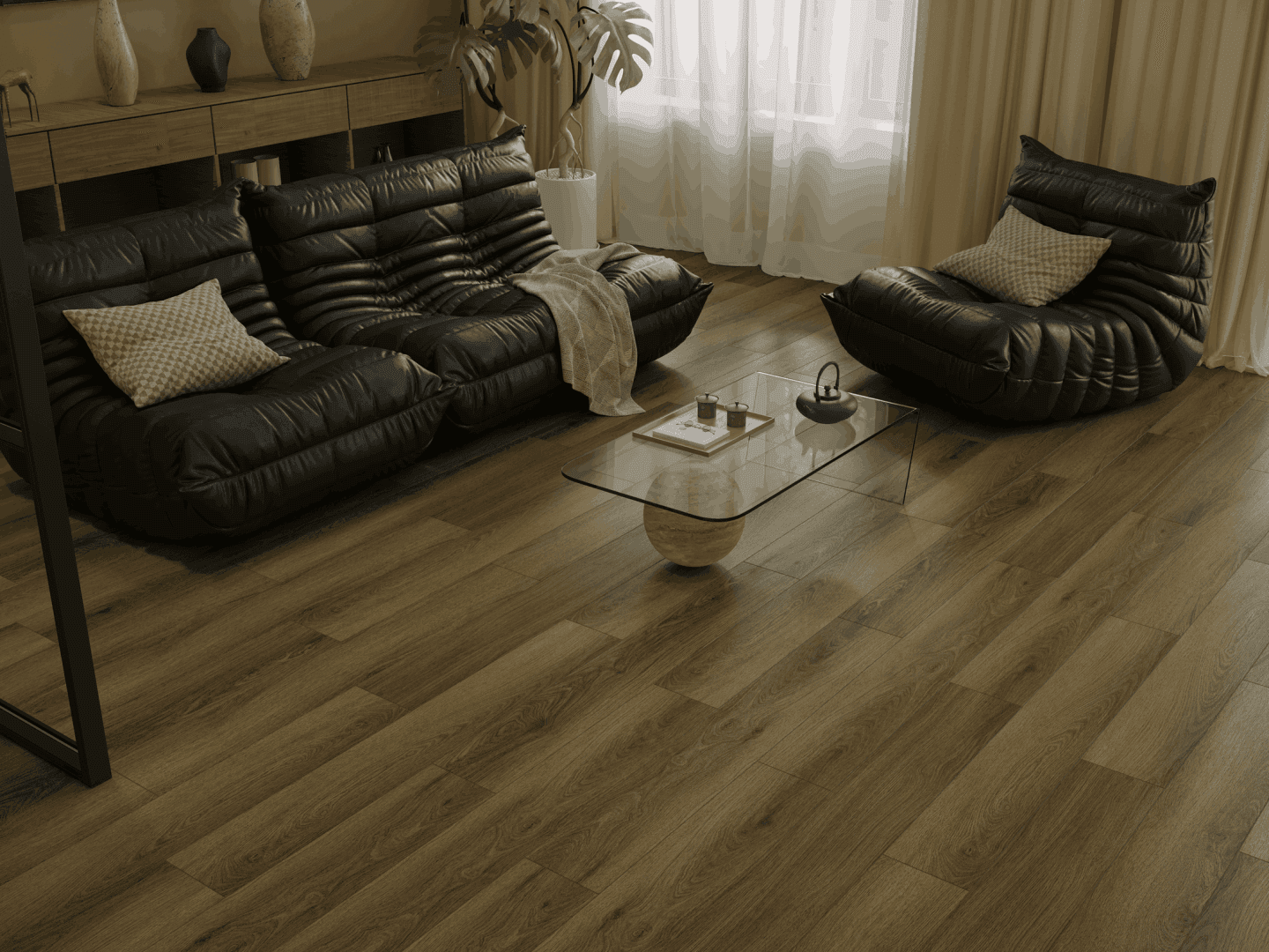 Кварцвиниловый SPC ламинат Alpine Floor Титан 6 Корунд ECO 28-11-R 1220×183×6 фото в интерьере