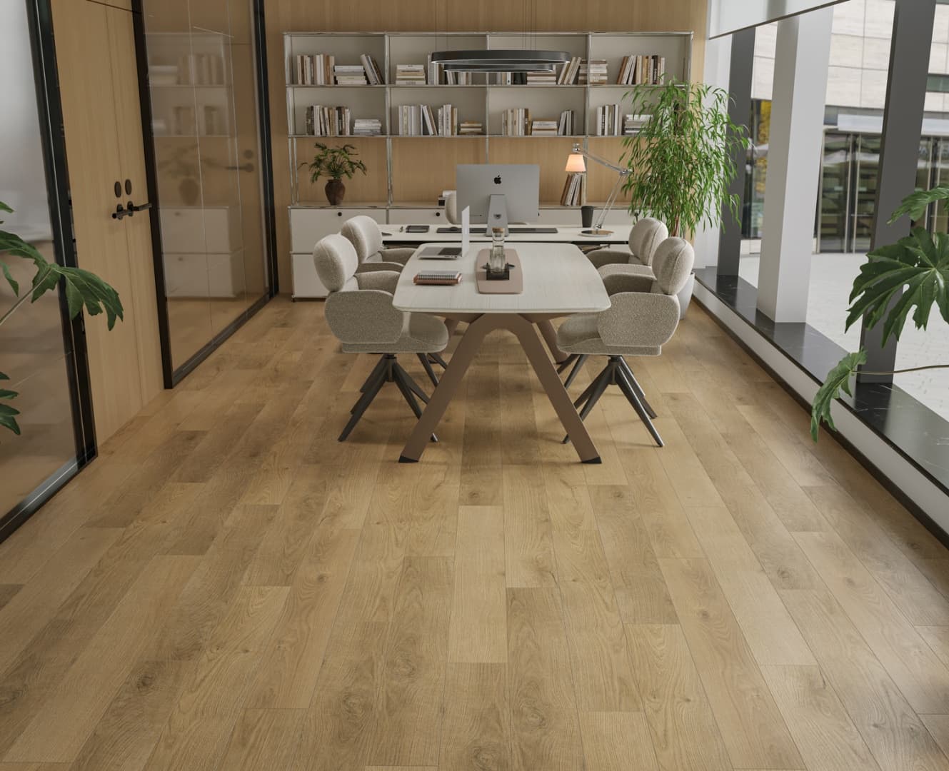 Кварцвиниловый SPC ламинат Alpine Floor Титан 8 Церера ECO 27-1-R 1220×183×8 фото в интерьере