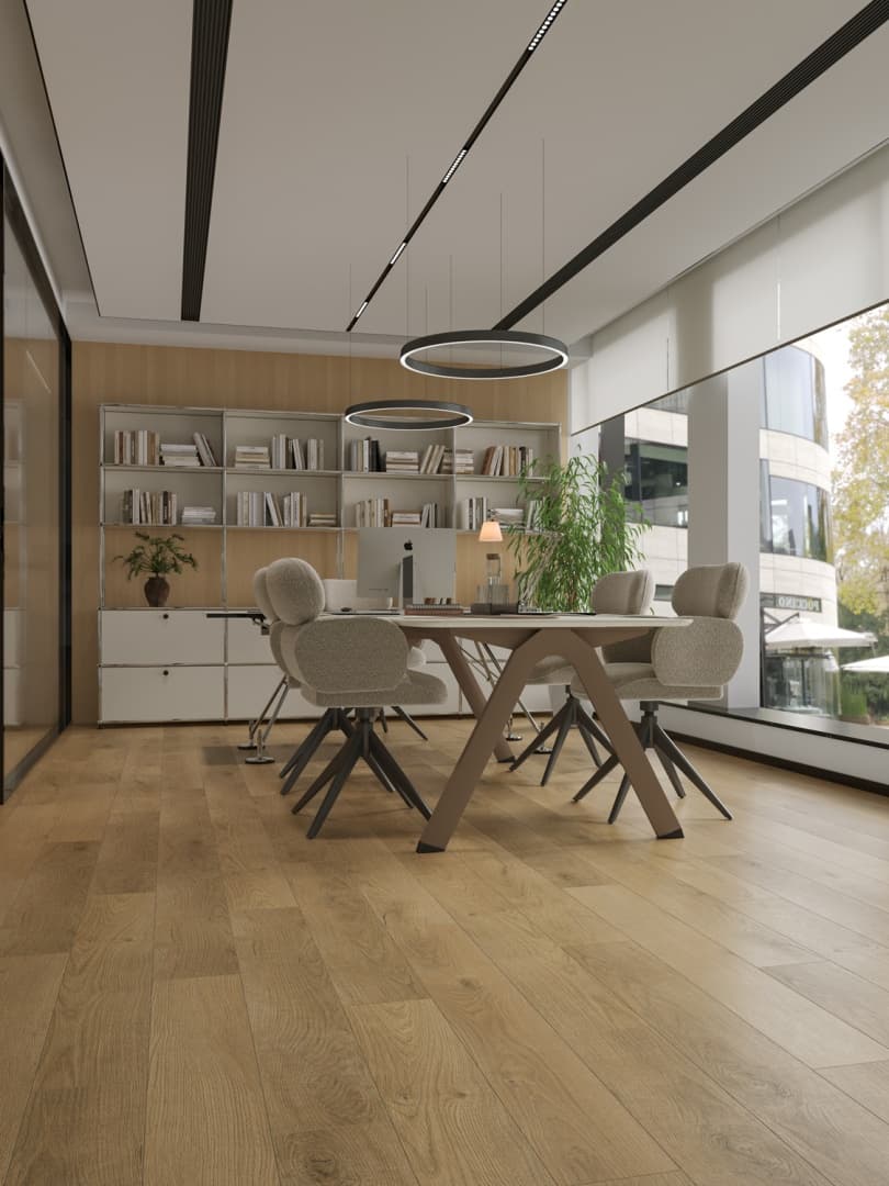 Кварцвиниловый SPC ламинат Alpine Floor Титан 8 Церера ECO 27-1-R 1220×183×8 фото в интерьере