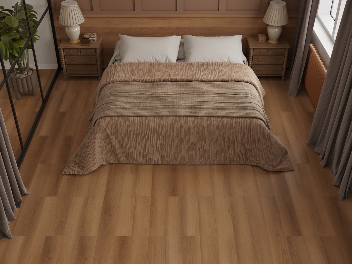 Кварцвиниловый SPC ламинат Alpine Floor Титан 8 Сириус ECO 27-3-R 1220×183×8 фото в интерьере