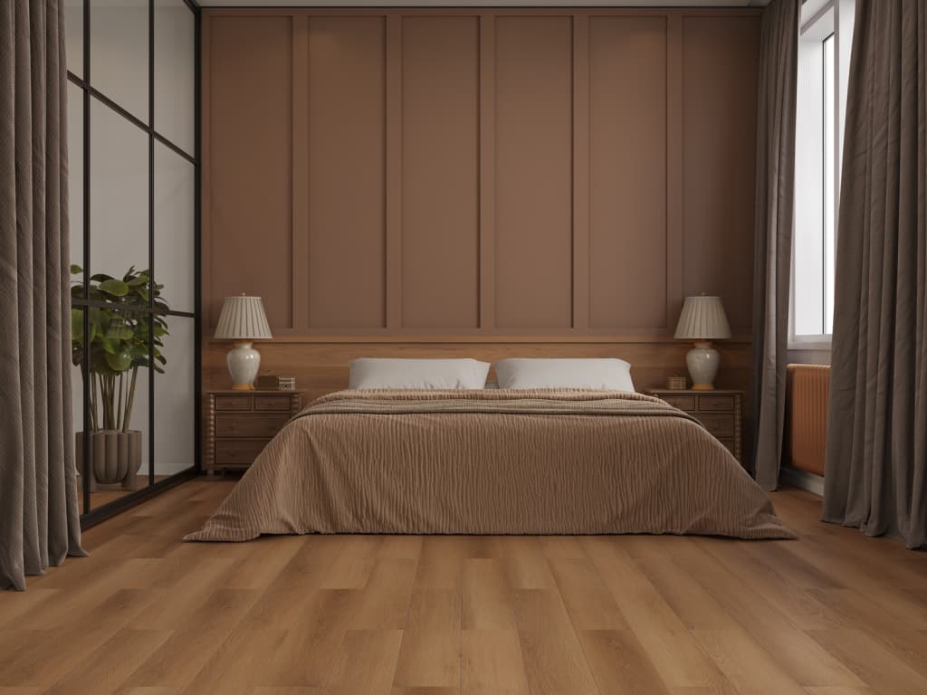 Кварцвиниловый SPC ламинат Alpine Floor Титан 8 Сириус ECO 27-3-R 1220×183×8 фото в интерьере